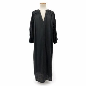 V. DE Vinster M Balloon Dress Black Eyelet maxi 0236 long Sleeve Cotton medium